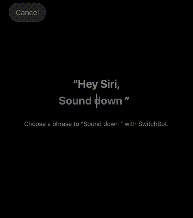 Hey Siri voice command animation for Sound down